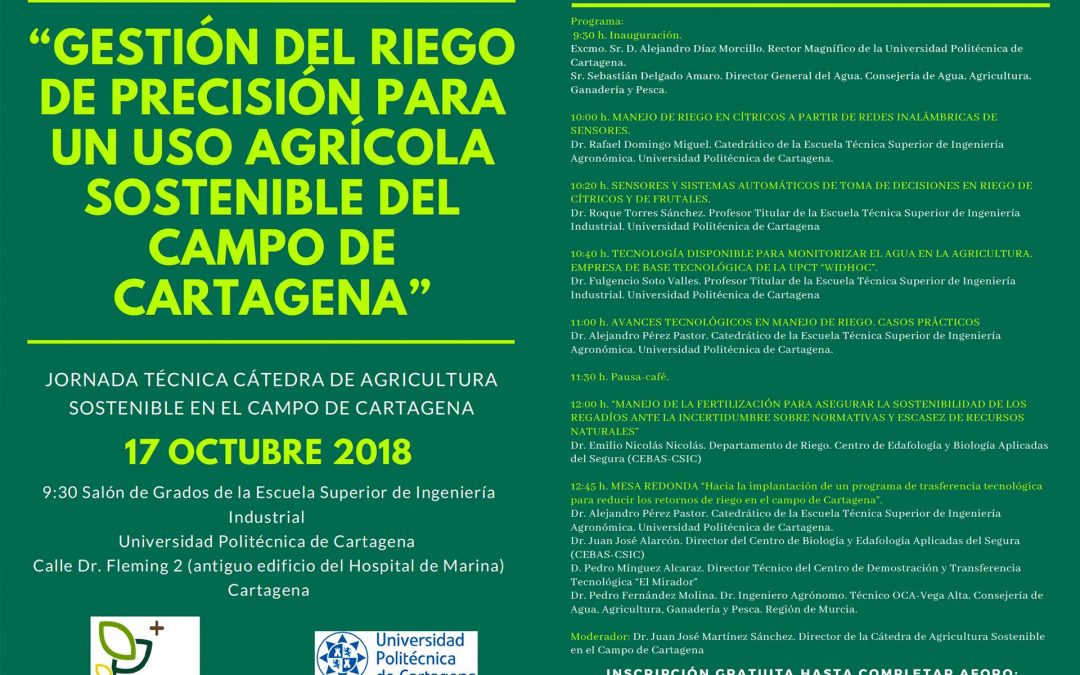 Jornada técnica sobre ‘Gestión del riego de precisión para un uso agrícola del campo de Cartagena’